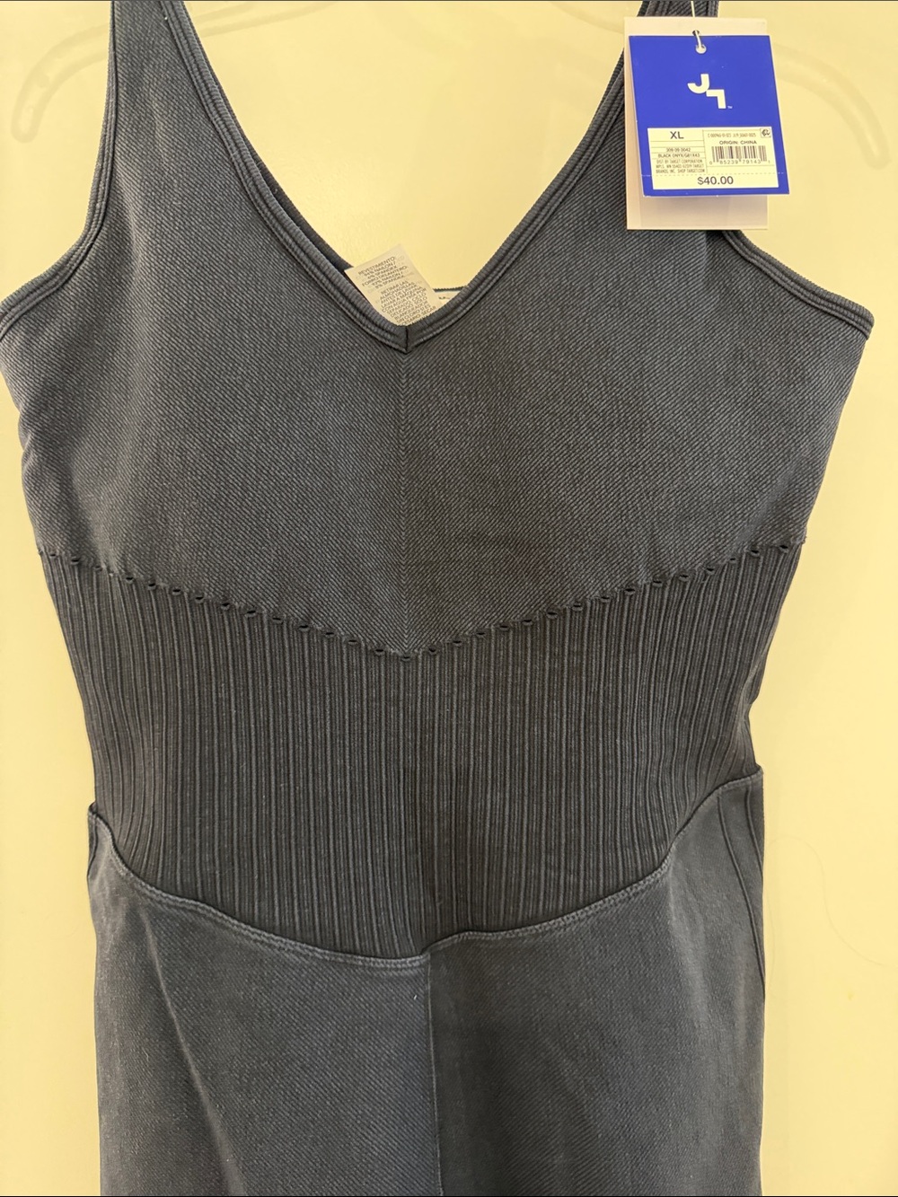 JoyLab Navy Ribbed V‑Neck Sleeveless Romper - Picture 2 of 8